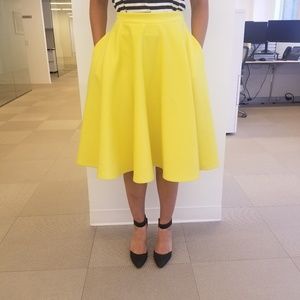 Asos yellow flare skirt